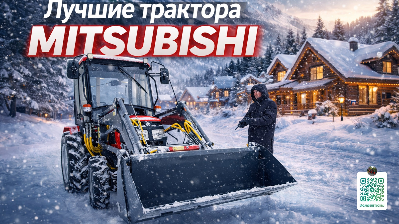 Идеальный трактор для зимы — обзор Mitsubishi VST 939 с погрузчиком Kerland