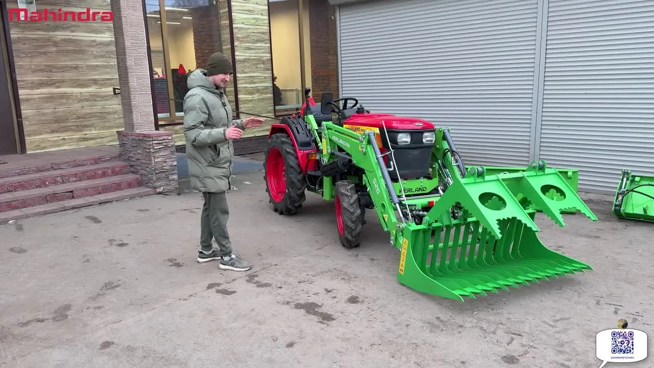 Смена рабочих органов легче, чем на мотоблоке! Супер крутой трактор MAHINDRA с погрузчиком Kerland