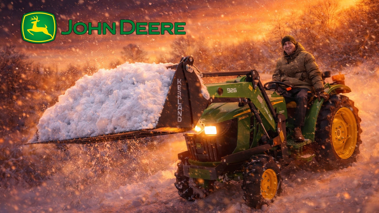 Фронтальный погрузчик (КУН) KERLAND для минитрактора John Deere 3028 EN
